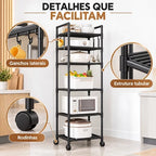 PratLine - Estante Organizadora Metálica Com 6 Prateleiras de Cozinha - Entrega Grátis