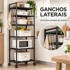 PratLine - Estante Organizadora Metálica Com 6 Prateleiras de Cozinha - Entrega Grátis