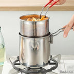 InoxFry - Fritadeira Profunda de Aço Inoxidável 1300ml Com Cesto de Fritura e Pinças Para Alimentos - Entrega Grátis