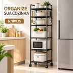 PratLine - Estante Organizadora Metálica Com 6 Prateleiras de Cozinha - Entrega Grátis
