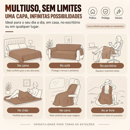 Manta de Luxo Estampa de Linhas Super Macia - Entrega Grátis