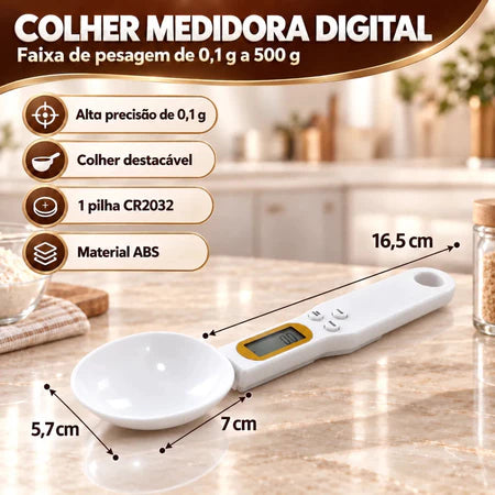 ChefPro - Colher Digital de Pesar 0,1-500g Com Display LCD - Entrega Grátis