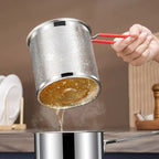 InoxFry - Fritadeira Profunda de Aço Inoxidável 1300ml Com Cesto de Fritura e Pinças Para Alimentos - Entrega Grátis
