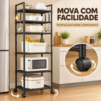 PratLine - Estante Organizadora Metálica Com 6 Prateleiras de Cozinha - Entrega Grátis