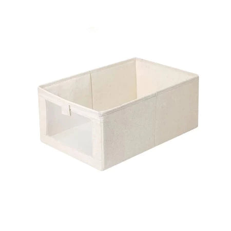 Caixas Organizadoras de Guarda-Roupa em Tecido de Linho com Visor - Entrega Grátis
