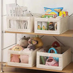 Caixas Organizadoras de Guarda-Roupa em Tecido de Linho com Visor - Entrega Grátis