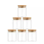 Kit Potes Para Condimentos de Vidro Com Tampa de Bambu e Anel de Silicone Excelente Vedação - Entrega Grátis