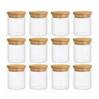 Kit Potes Para Condimentos de Vidro Com Tampa de Bambu e Anel de Silicone Excelente Vedação - Entrega Grátis